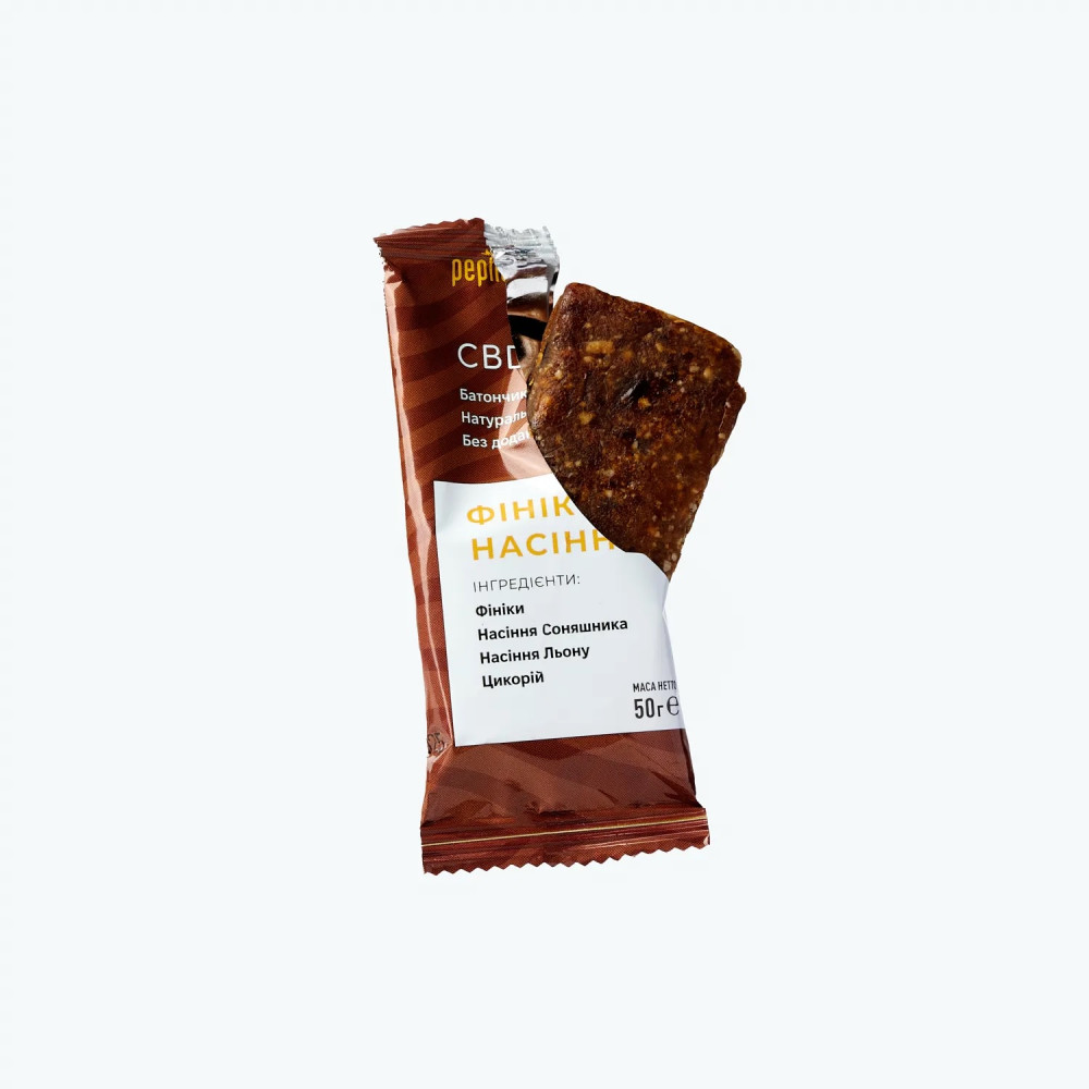 CBD БАТОНЧИК З ФІНІКАМИ ТА НАСІННЯМ 50 Г