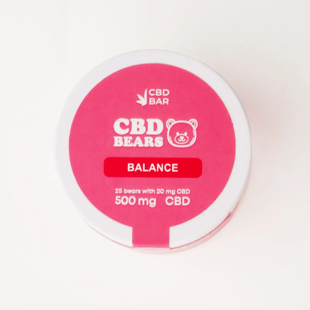 ЖЕЛЕЙНЫЕ МИШКИ CBD "BALANCE" 500 МГ КБД, 25 ШТ, ВКУС КЛУБНИКА